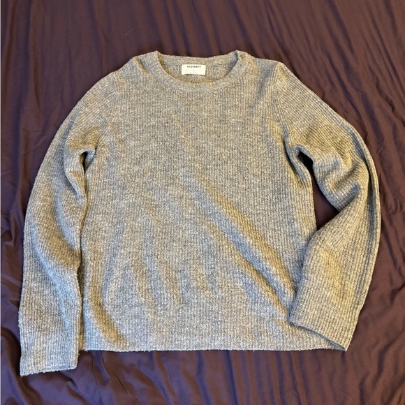 Old Navy Women’s Size Medium Light Gray Knit Sweater Long Sleeve - Picture 1 of 8